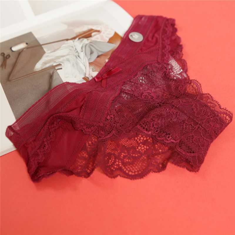 

Women Sexy Floral Lace Briefs Panties Sexy Thongs Underwear Seamless Mujer Culotte Femme Lingerie G-string Woman's Underpants, Black