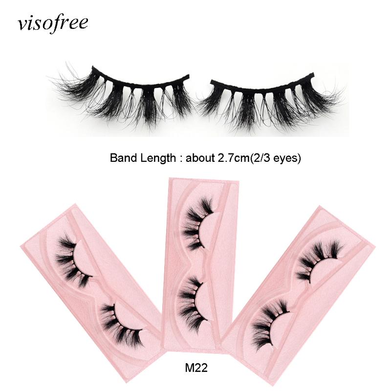 

Visofree 3D Mink 1 pair Eyelashes New Arrival 100% Cruelty free Cross Lashes Natural Handmade False Eyelashes Beauty Makeup M22