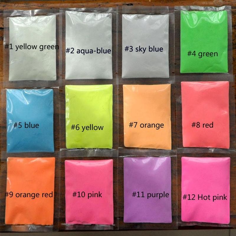 

13 Colors In The Dark Powder Pigment Powder Luminous Nail Glitter Art Pigment Manicure Tools