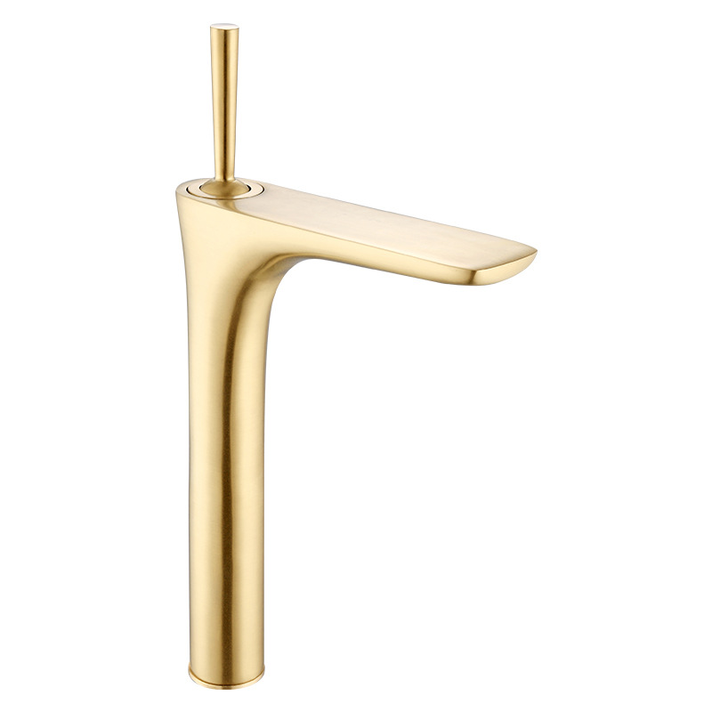 

Dofaso brushed gold all copper simple luxury cold and hot deck basin wash basin brass thickened matte faucet mixter