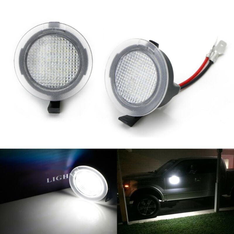 

2pcs Car LED Side Mirror Puddle Light 3F1Z-13B375- For F-150 Edge Explorer Kuga Expedition Taurus Mondeo, As pic