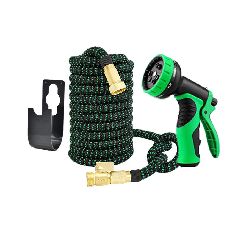 

25Ft Expandable Water Garden Hose Expanding Flexible Hose with Strength Stretch Fabric with Copper Connectors (US Plug)