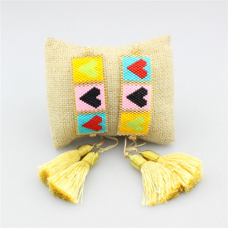 

adjustable 10pcs/lot Fashion miyuki seed bracelet,multi color heart shape charm tassel,delicate bracelet jewelry cheap wholesale
