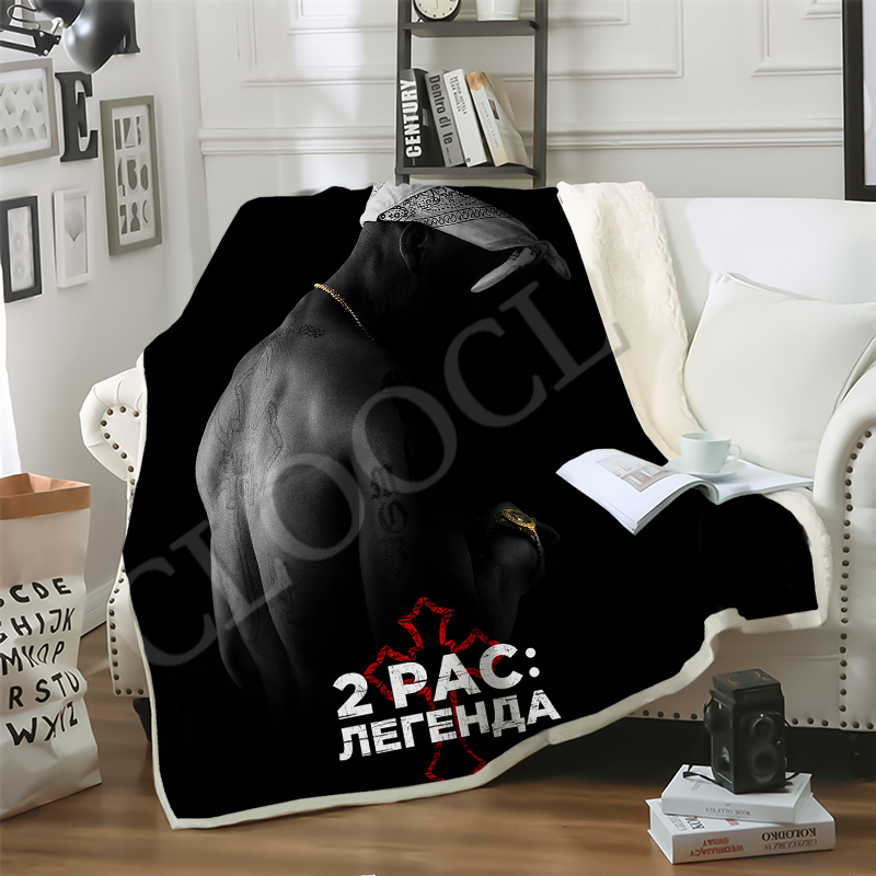 

CLOOCL Fashion Rapper Amaru Shakur 2pac Tupac Blankets 3D Print Double Layer Sofa Travel Teens Women Men Bedding Throw Blanket Plush Quilt