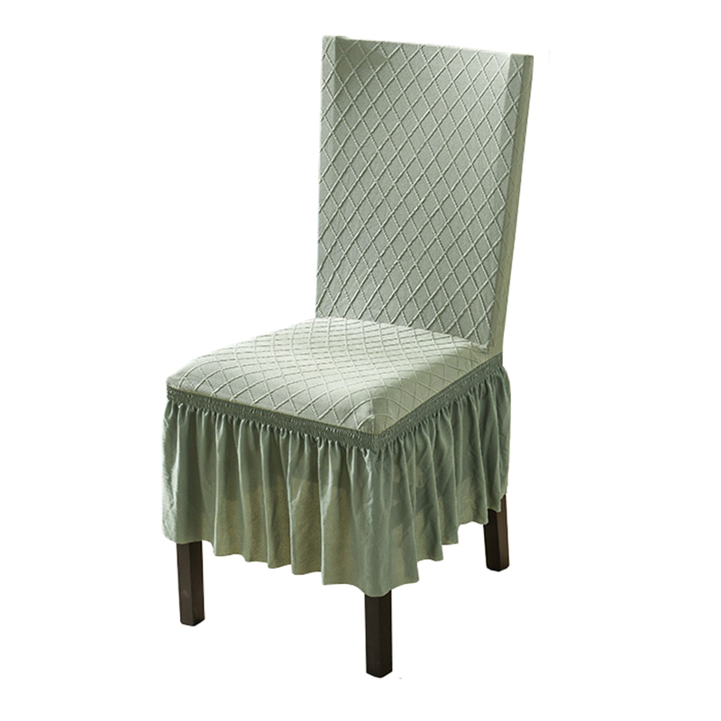 

Stretch Chair Cover Full Skirt Elastic Spandex Jacquard Fabric Chair Slipcover For Wedding Home Hotel