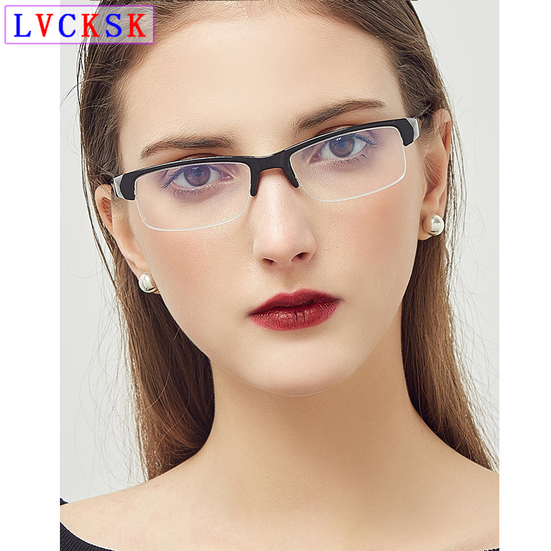 

1.0 -1.5 -2.0 -2.5 -3.0 -4 Green Coated Women Myopia Glasses Frame Finished Nearsighted Men Semi Rim Shortsighted Eyeglasses A3