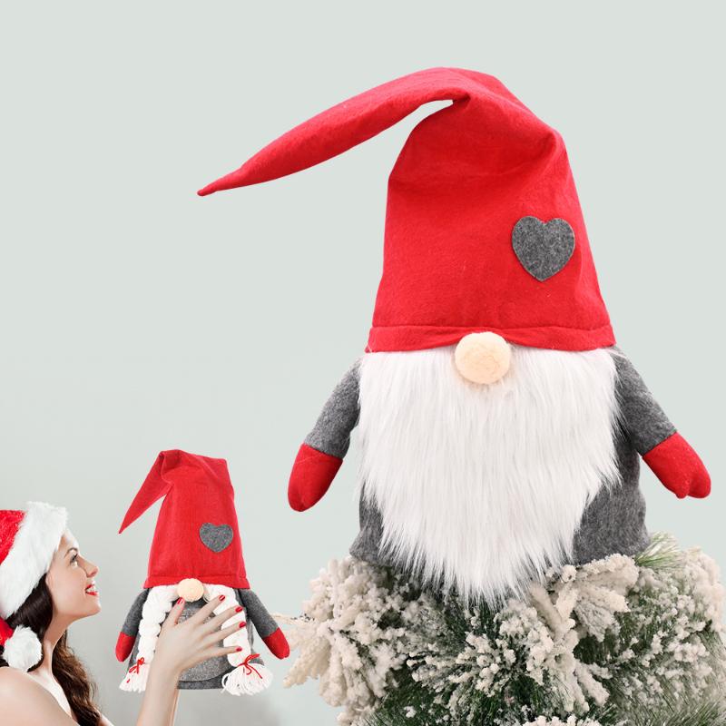 

62*24cm Large Faceless Doll Decor Christmas Tree Topper Cone Spring Tree Top Ornaments Indoor Home Party Xmas Topper Decorations