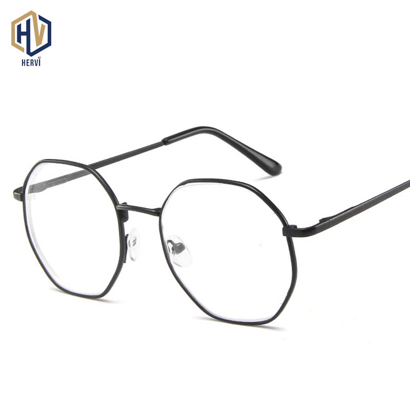 

Fashion Polygon Reading Myopia Glasses Men Women Metal Frame Spring Leg Nearsighted Eyeglasses -100-150-200-250-300-350-400