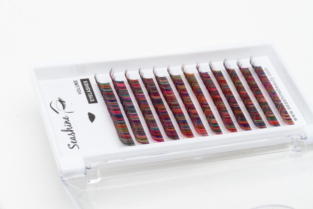 

Seashine Individual lashes High Quality Colorful Classic Eyelashes Wholesale Price Rainbow color Eyelashes Extension