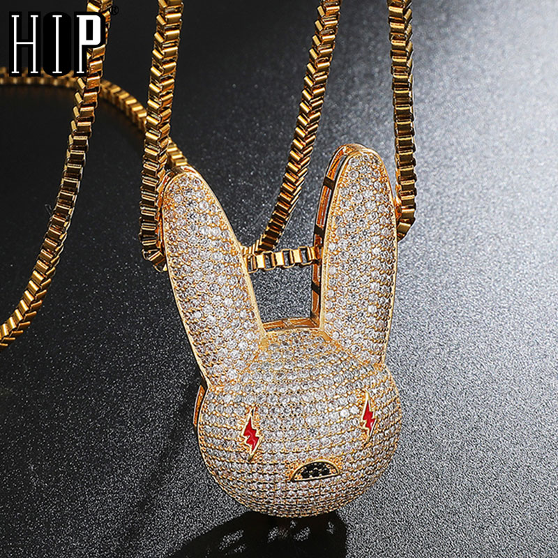 

Hip Hop Iced Out CZ Bling Bad Cubic Zirconia Necklaces & Pendants for Men Jewelry With Chain