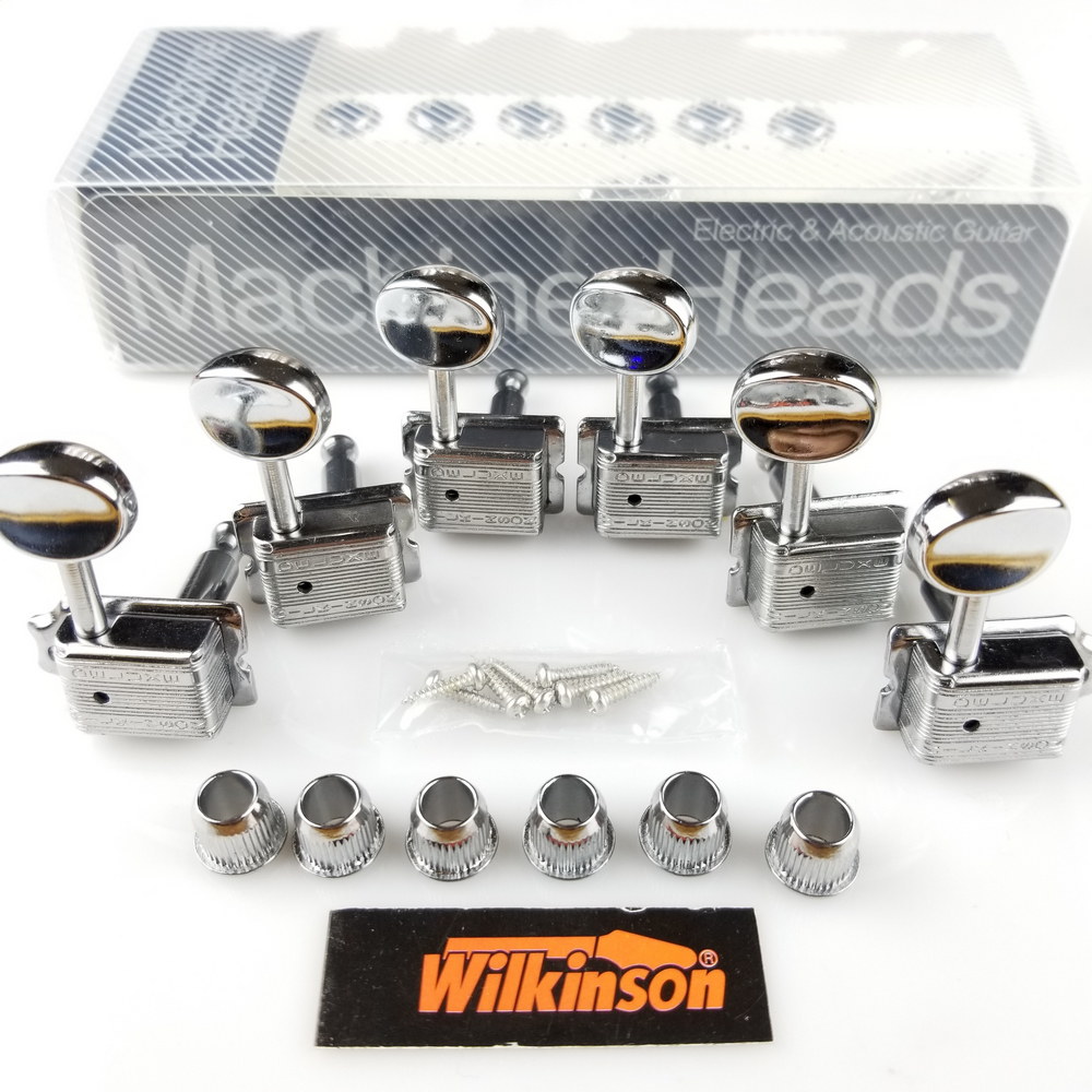 VINTAGE CHROME TUNERS Electric Guitar Machine Heads Tuners For ST & TL Guitar OR Similar WJ-55 Silver Tuning Pegs-image-587578230