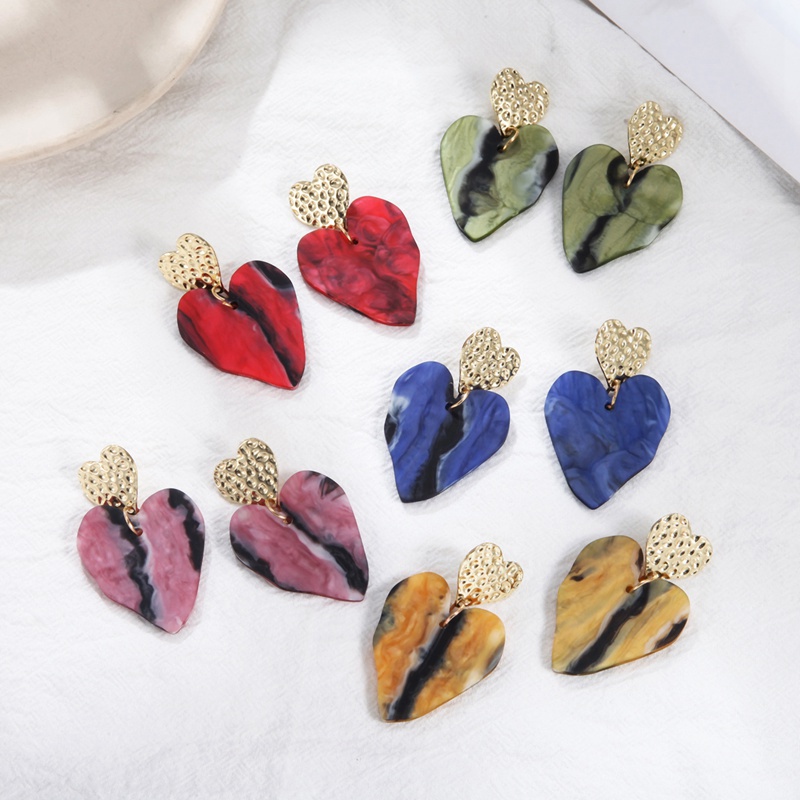 

Dangle & Chandelier Match-Right Fashion Heart Geometric Drop Earring For Women Brincos Vintage Acrylic 2021 Irregular Korean Jewelry SP997