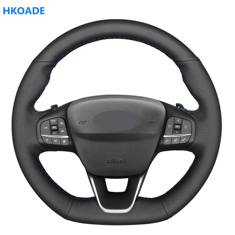 

Hand-stitched Black Stylish Artificial Leather Car Steering Wheel Cover For Focus ST-Line Fiesta ST Fiesta ST-Line Focus ST