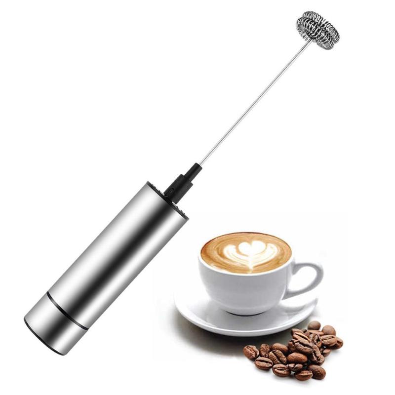 

Powerful Electric Milk Frother Stainless Steel Milk Frother Fancy Coffee Blender Double Head Stainless Steel Spring