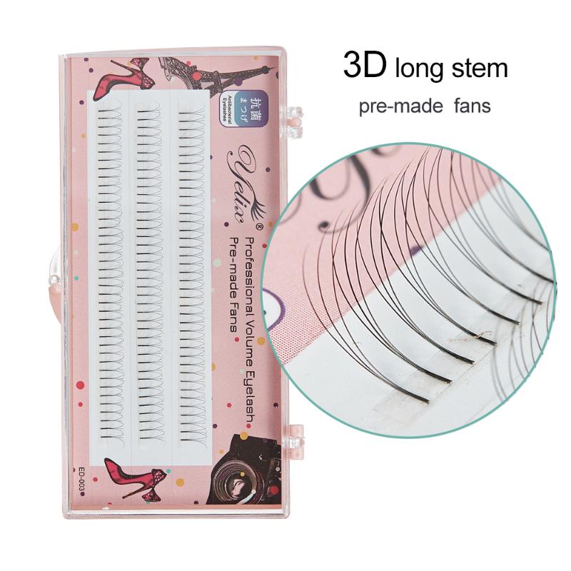 

120 bunch individual eyelashes cluster 3d russian volume eyelash extensions C/D Curl pre made fans volume lashes 0.07mm eyelash