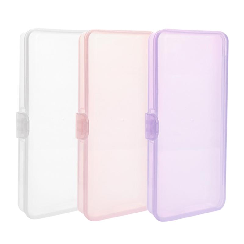 

3pcs Nail Jewelry Box Manicure Storage Box Rectangular Storage Nail Art Case Container (Purple + Pink + Transparent