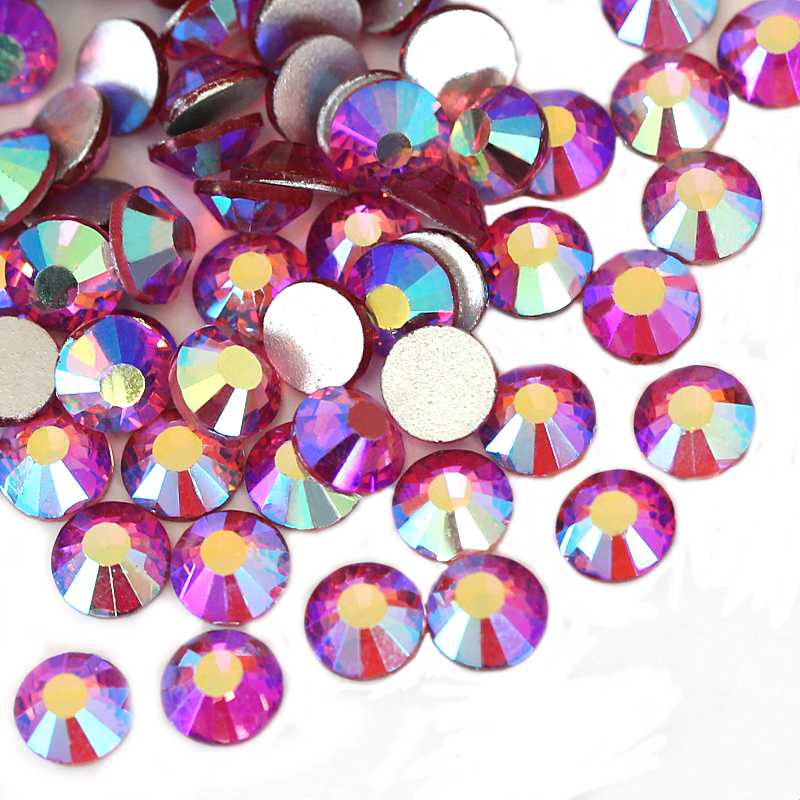 

All Sizes Rose AB Nail Art Rhinestone Glitter Strass Glass Crystal Non Hotfix Rhinestones for Nails Art Decorations H0053