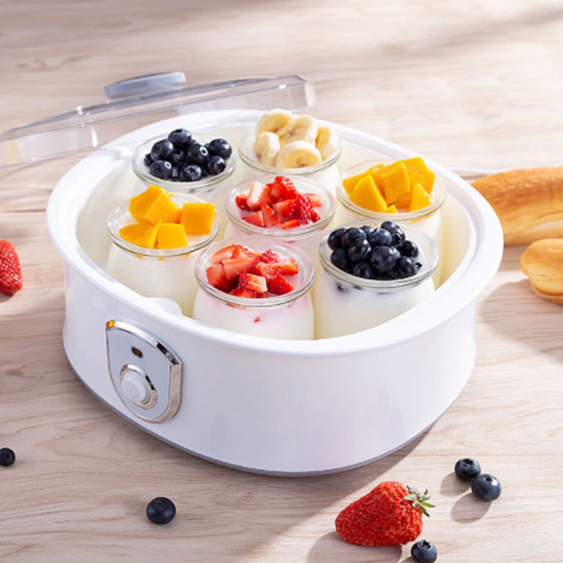 

Electric Yogurt Maker with 7 Cups 1.5L Automatic Universal Stainless Steel Liner Natto Rice Wine Yogurt Machine EU Plug