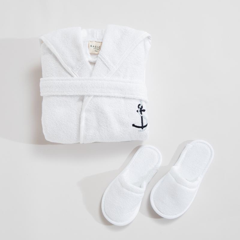 

Towel Anchor Patterned Kids Bathrobe Set, Blue