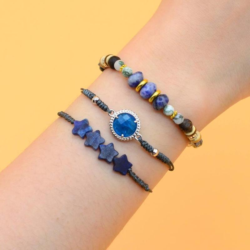 

Bohemian Fashion Blue Crystal Pendant Adjustable Bracelet For Women Jewelry