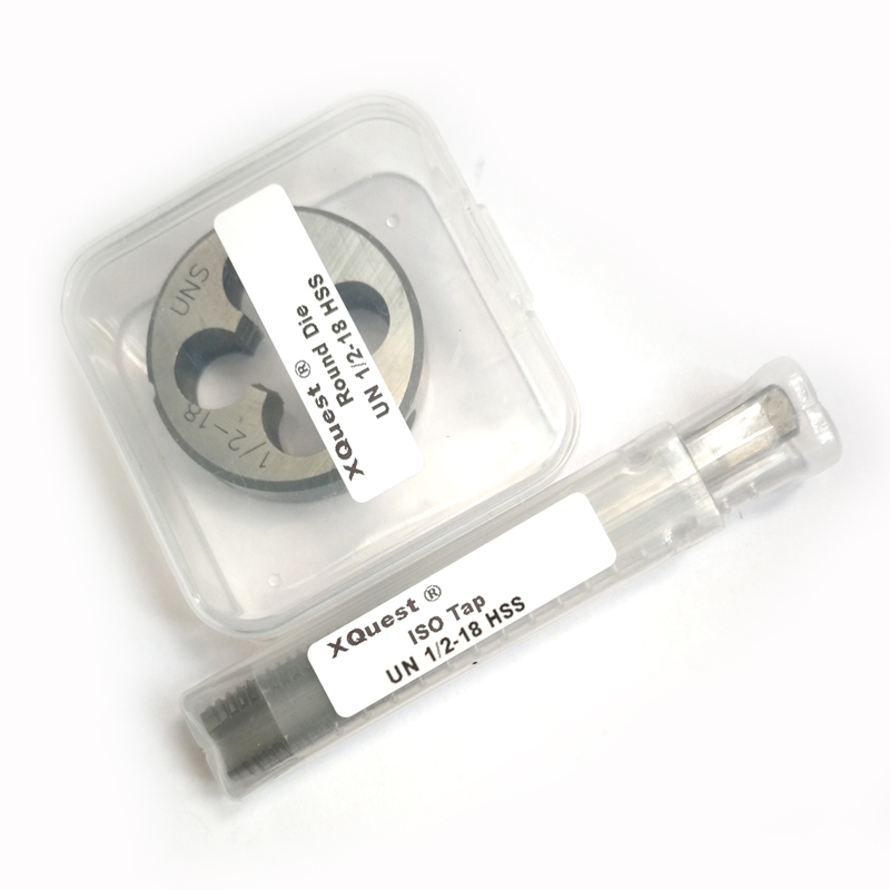 

2pcs Round die and Hand tap set UNC 5/16 3/8 1/2 7/16 Unified Fine Thread dies taps UNS UNF UNEF 5/16-28 3/8-32 7/16-40 1/2-36