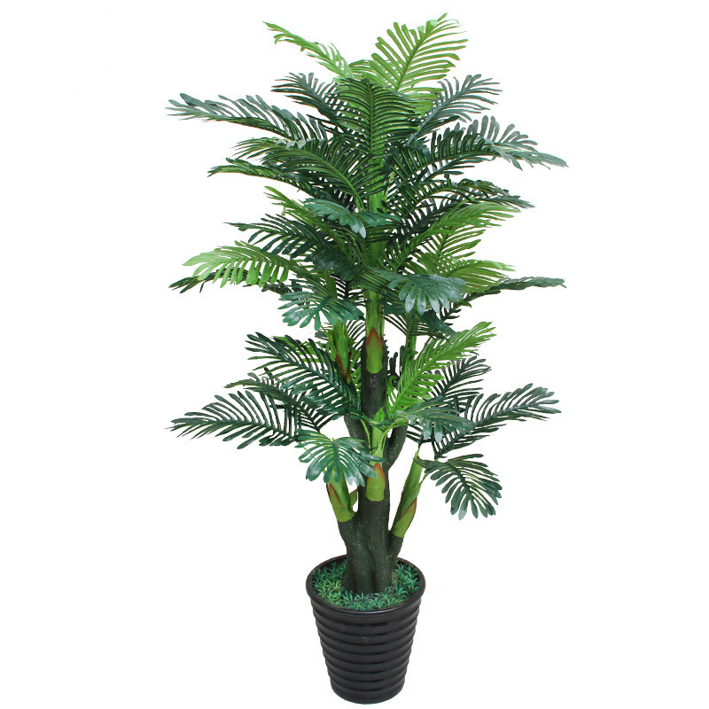 

artificial Potted Tree 170cm Scutellaria palm tree Plastic Flower artificial Plants greenery fake plants with pot for home decor, 1.7m without pot