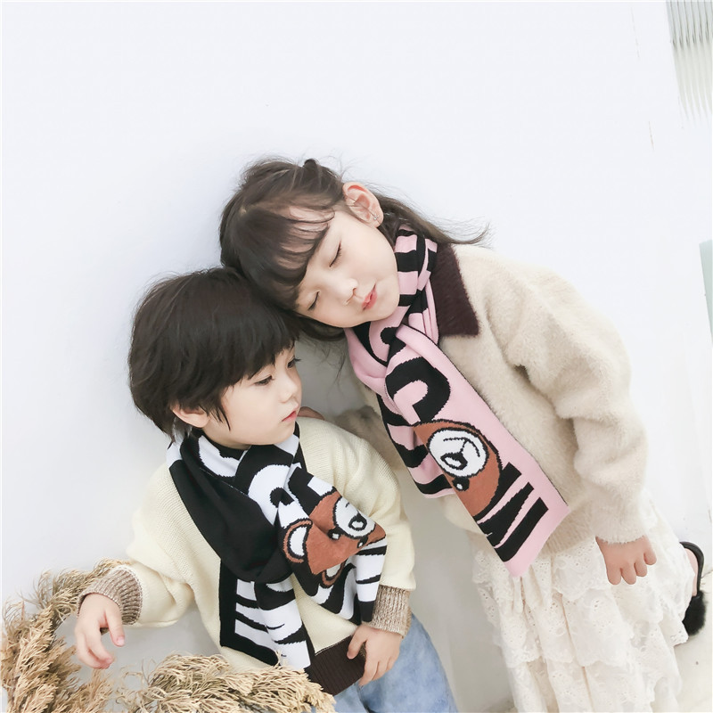 

MANBOY 2020 children lovely neck scarf boy and girl warm scarf 5 colors size: 27*114cm