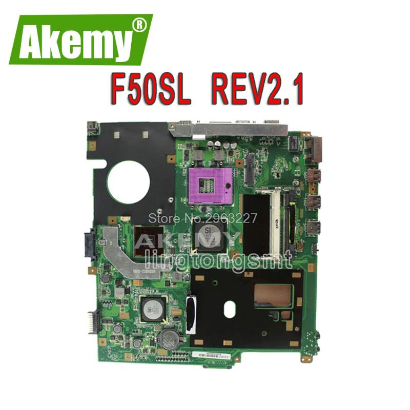 

F50SL Motherboard REV:2.1 For Asus X61S F50S Laptop motherboard F50SL Mainboard test 100% OK