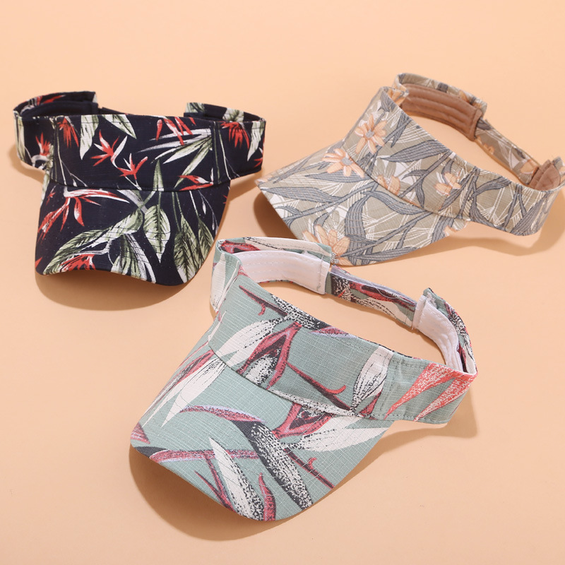 

2020 New Printed Topless Sun Hat Women's Summer Sunbonnet Outdoor Sun Protection Sports Casquette No Top Baseball Cap, 01