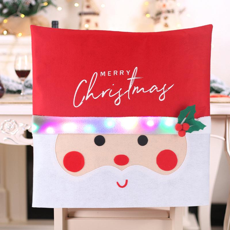 

Christmas Furniture Ornament Comfort Non-woven Chair Foot Cover Festival Xmas Chairs Set Household Room Desk Creative Decoration