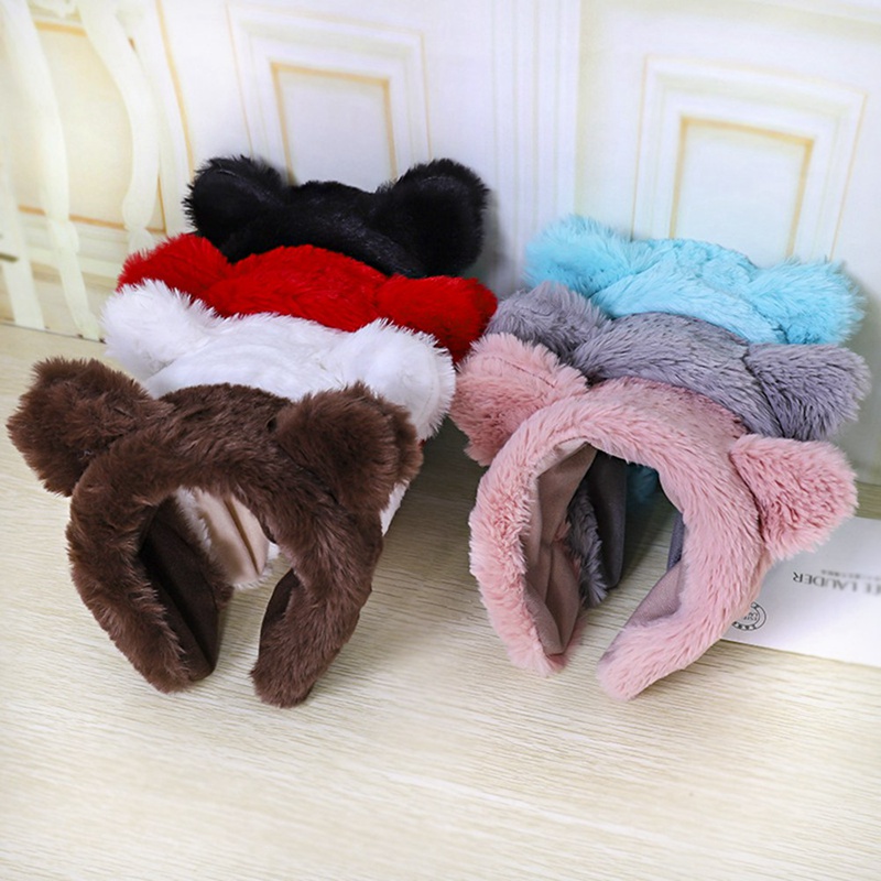 

Thick Plush Bear Ear Headband Girls Hair Head Hoop Band Accessories For Women Cartoon Animal Ears Hairbands Headdress
