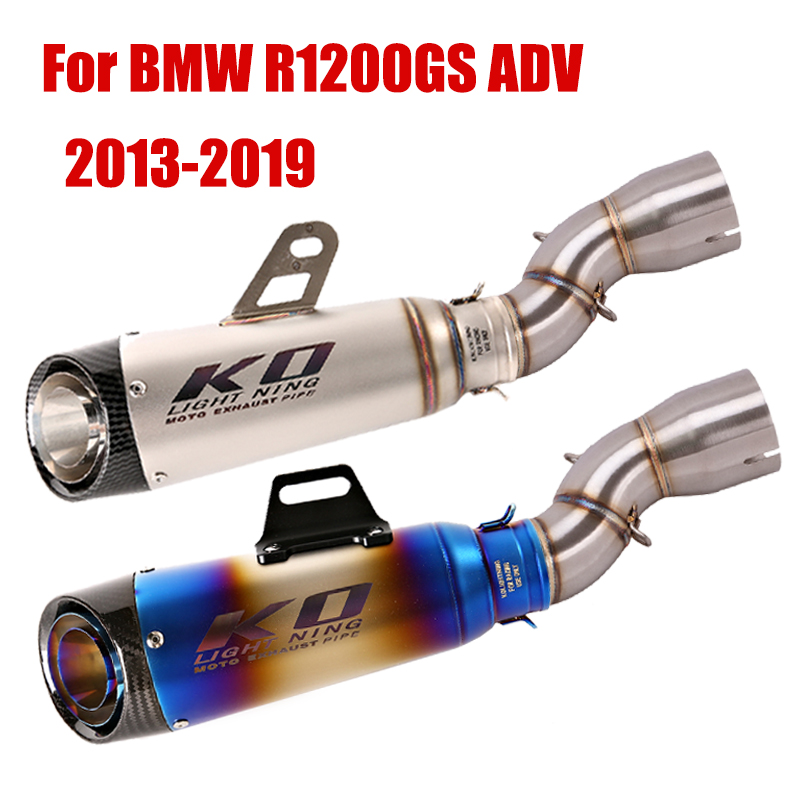 

For R1200GS 2013-2020 Exhaust Tips Muffler Pipe 51mm No Slip On Mid Connect Pipe Escape Link Tube Motorcycle