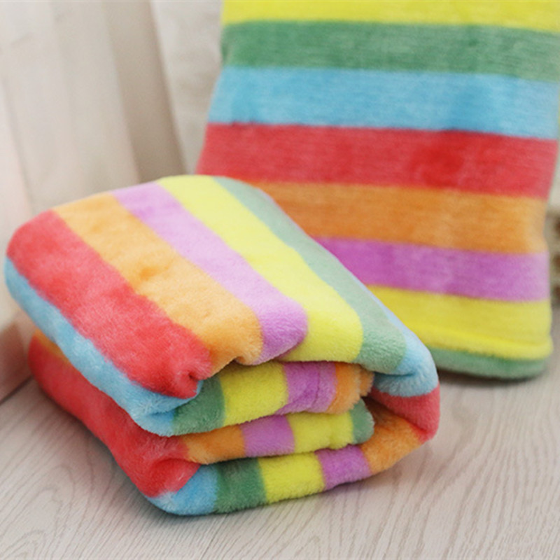 

Pet Supplies Mats Cute Warm Pet Mattress Rainbow Coral Fleece Cat and Dog Towel Soft Wool Bed Blanket Small Medium Big Dog, Colorful