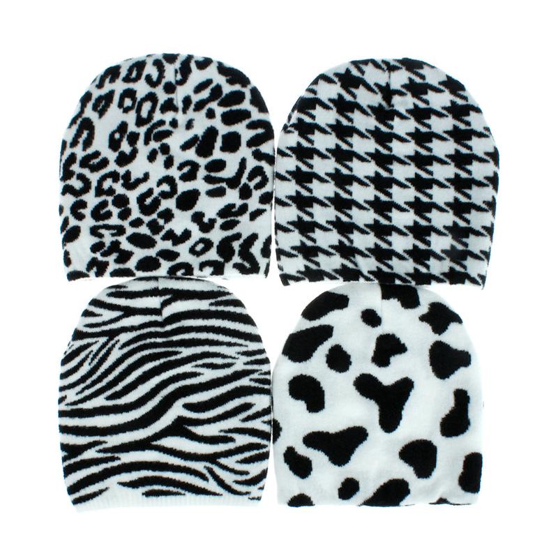 

Women Leopard Beanie Hats Winter Warmer ladies' Hats Fashion Leopard Print Knitted Winter Skulles Caps Hip hop Caps WH114, C1
