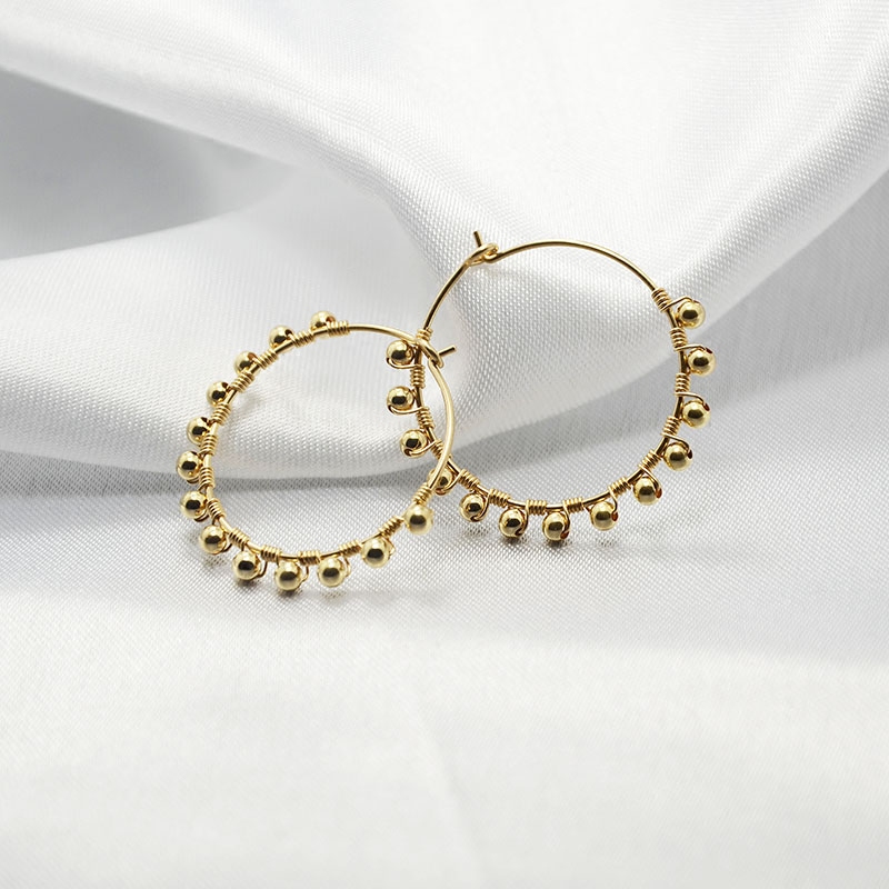

PINJEAS handmade gold filling natural pearl wiring round hoop earring minimalist earrings for women Jewelry