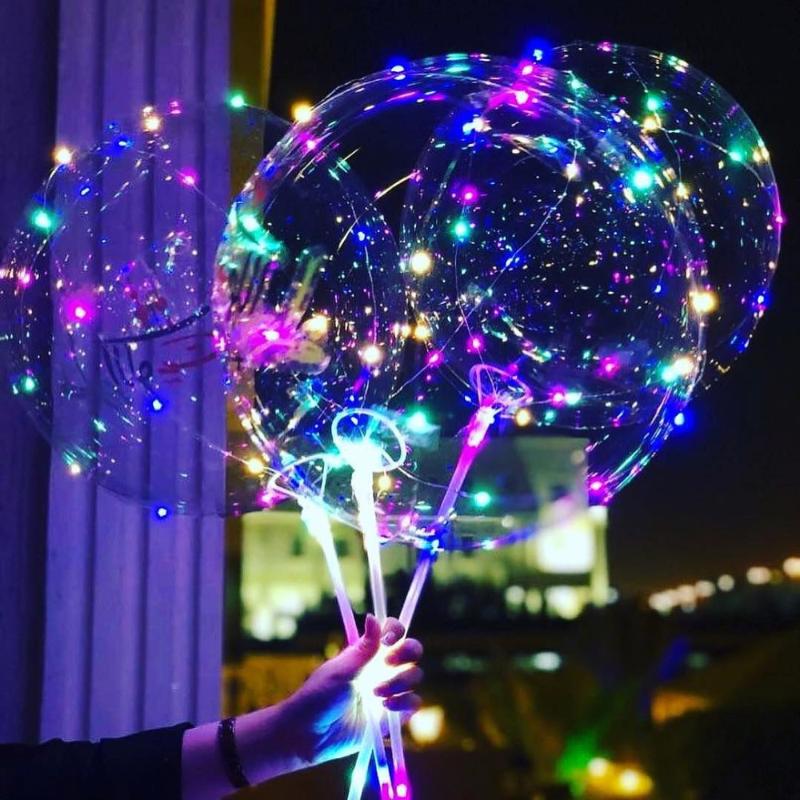 

1set 18 24 36inch Led Luminous Balloons 3M LED Air Balloon String Lights Bubble Helium Balloon Wedding birthday Party Decoration