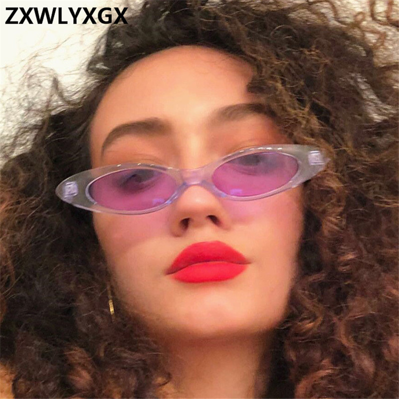 

ZXWLYXGX Cute Sexy Ladies CatEye Sunglasses Women Brand Vintage Small Round Sun Glasses Women Female Oval Glasses UV400