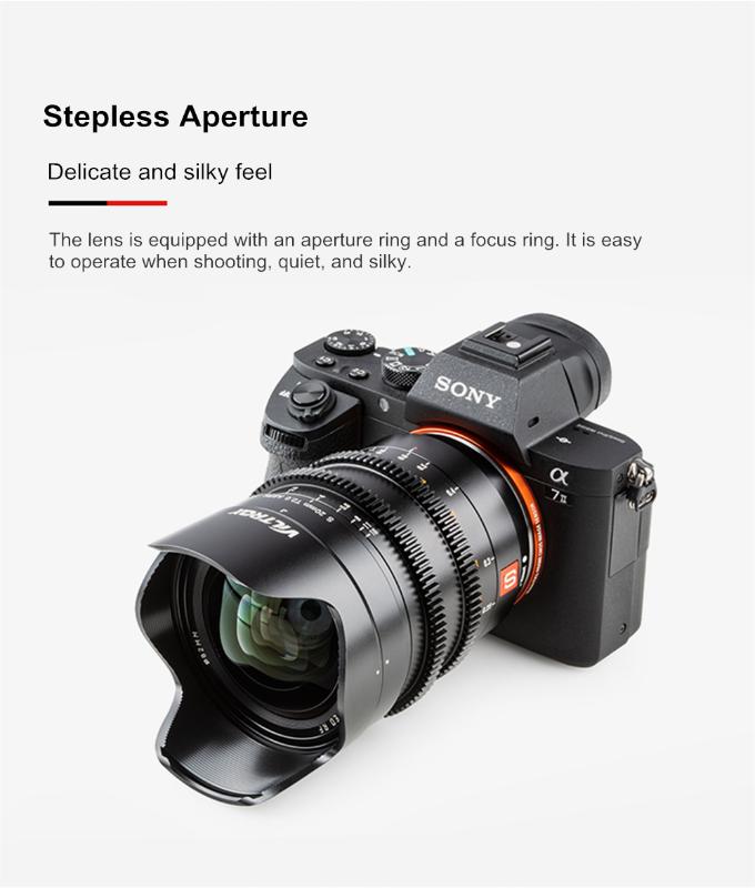

Viltrox 20mm T2.0 Lens Wide Film Full Frame Prime Cinematic MF For Sony E-mount Camera A9ii A7RIV A7III A7SII for Leica L mount