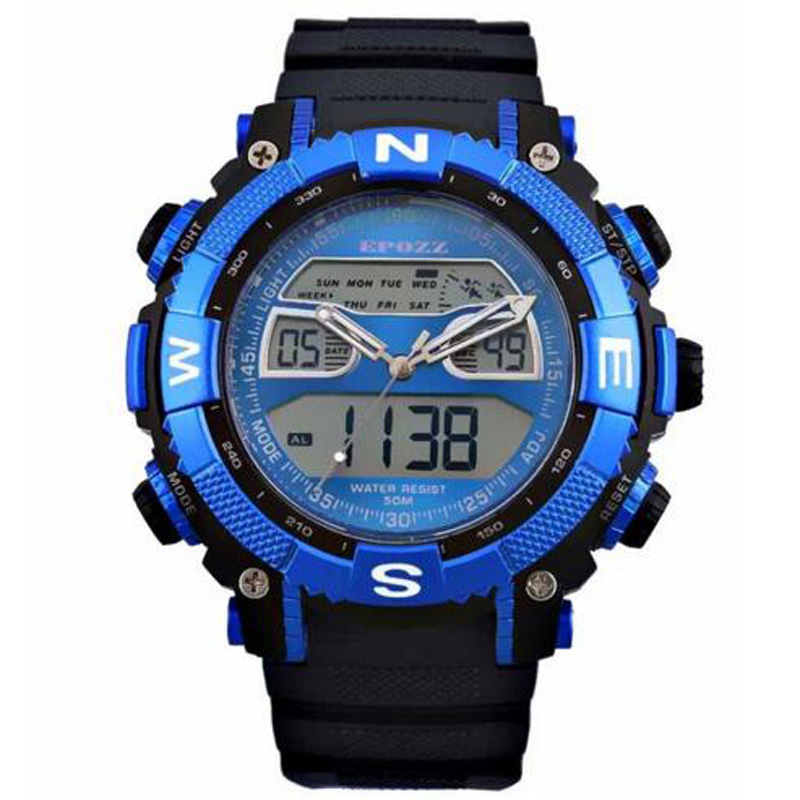 

Epozz Top Quality Brand rubber Strap Fashion Army Outdoor Men Sport Watches Waterproof 5ATM Hours, Red