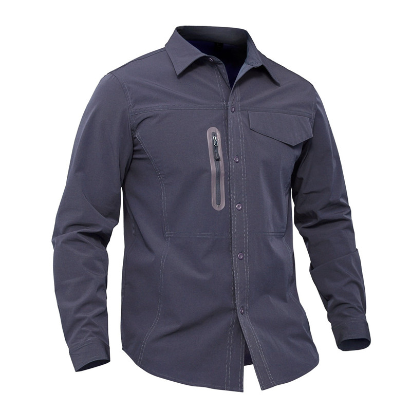 

Tactics Men's Shirts Quick Dry Breathable Men Mountain Fishing Hiking Long Sleeve Sports Shirts GCC125, Black