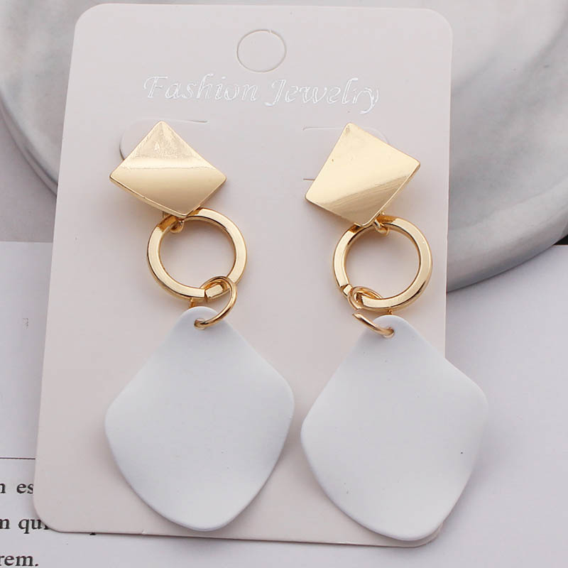 

Dangle & Chandelier 2021 Fashion Statement Earrings Green White Red Geometric Drop For Women Punk Metal Earring Trendy Jewelry Elegant
