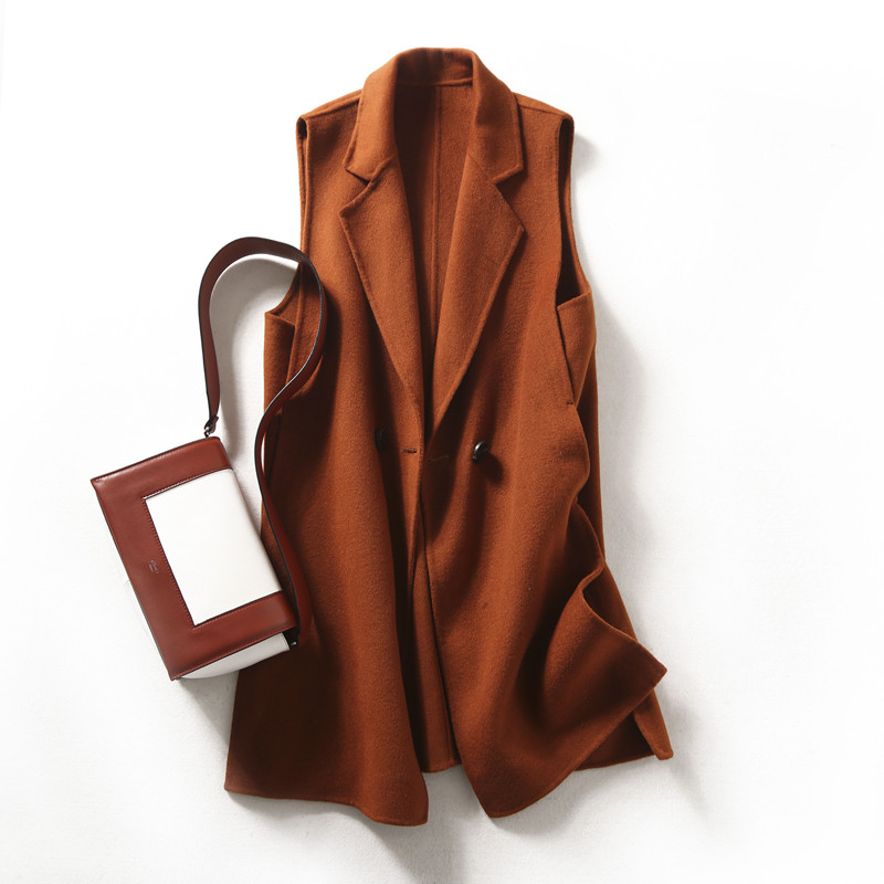 

KMETRAM Women' Vest Real Wool Coat Female Jacket Woman Spring 2020 Korean Long Vests Vintage Outwear Chalecos Para Mujer MY2694, Beige