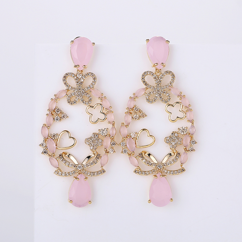 

XIUMEIYIZU Beautiful Bow-knot Hollow Earrings Flower Branch Design for Women Wedding Party Gold Plating Jewelry Earrings Gift