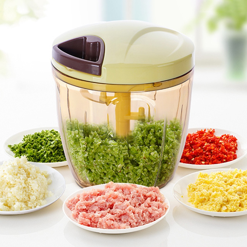 

900ML Meat Grinder Mincer Multifunction Processor for Meat Fruit Salsa Pepper Onion Nut Hand-Powered Chopper
