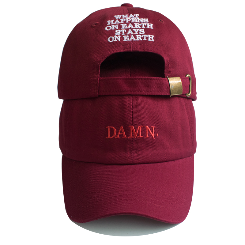 

Unisex Spring summer DAMN Hats Embroidered Earth Dad Hat Hip Hop cap Kendrick lamar Rapper Snapback hats Baseball Cap wholesale, White