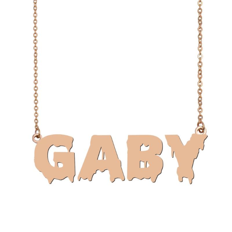 

Gaby Name Necklace , Cool Bloody Art Name Necklace for Halloween and Santa's Day Jewelry Gift for Kids Boys Girls
