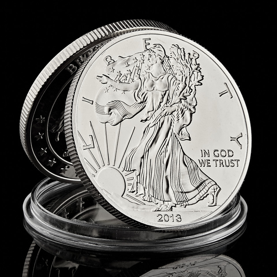 1oz American Fine Memorial 2013 Liberty Eagle In God We Trust Silver Plated Coin Home Decorations Collectibles Gifts-image-583005026