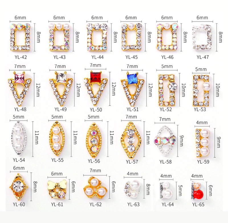

100pcs/Lot 3D Nail Charm Rivets Gold/Sliver Metal Alloy Rhinestones Diamond DIY Nail Art Decorations For Manicure Accessories