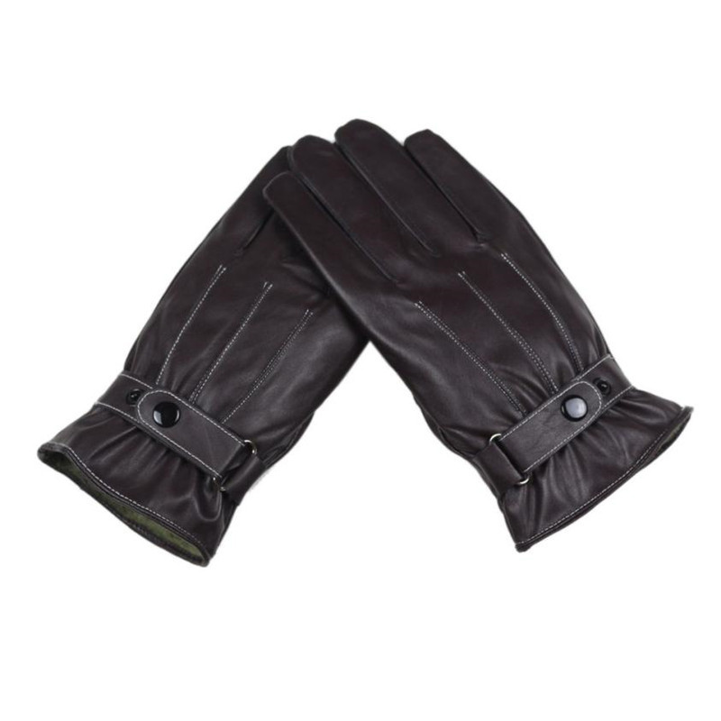 

Mens Luxurious PU Leather Winter Super Driving Warm Gloves Cashmere 7.9