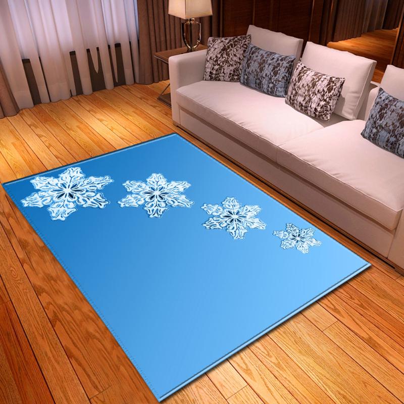 

Carpets Nordic Blue Snowflake Carpet Bedroom Rug Kids Bedside Dinning Table Area Home Decor Happy Christmas Living Room, No-2